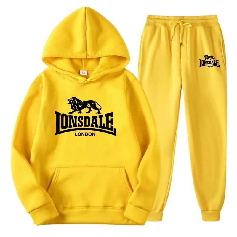 2024 new Men's Spring Autumn Hoodie Sets Oversized Loose Comfortable Hooded Tops+Casual Sweatpants