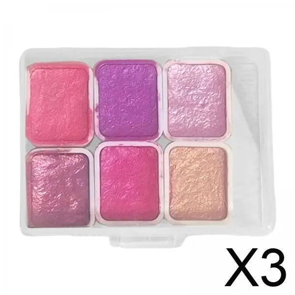 

3x Nail Art Pigment Set with 6 Colors for Creative Nail Designs