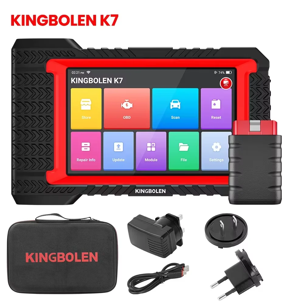KINGBOLEN K7 OBD2 Scanner Gratis Update, Volledige Systeemdiagnose Gereedschap met 31+ Resetfuncties, ECU Codering Bidirectionele Scan, CANFD FCA