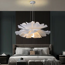 Modern Acrylic Flower Chandelier Multi-layer LED Pendant Lamp for Dining Room Bedroom Study Creative Indoor Lighting Fixture