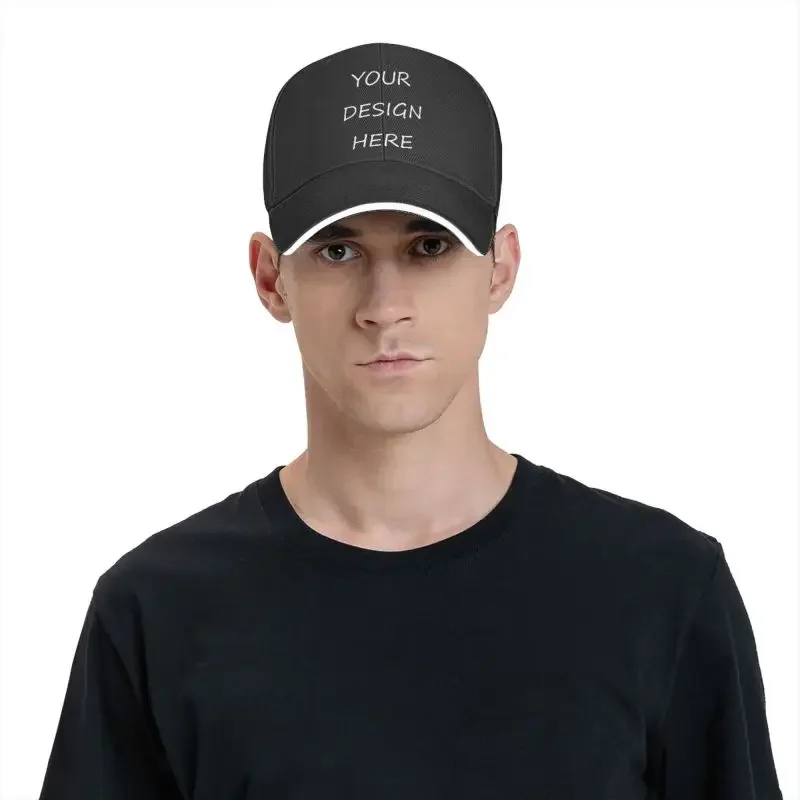 Niestandardowe niestandardowe logo fotograficzne Nadruk tekstowy Czapka z daszkiem dla mężczyzn Kobiety Regulowany swój projekt tutaj DIY Dad Hat