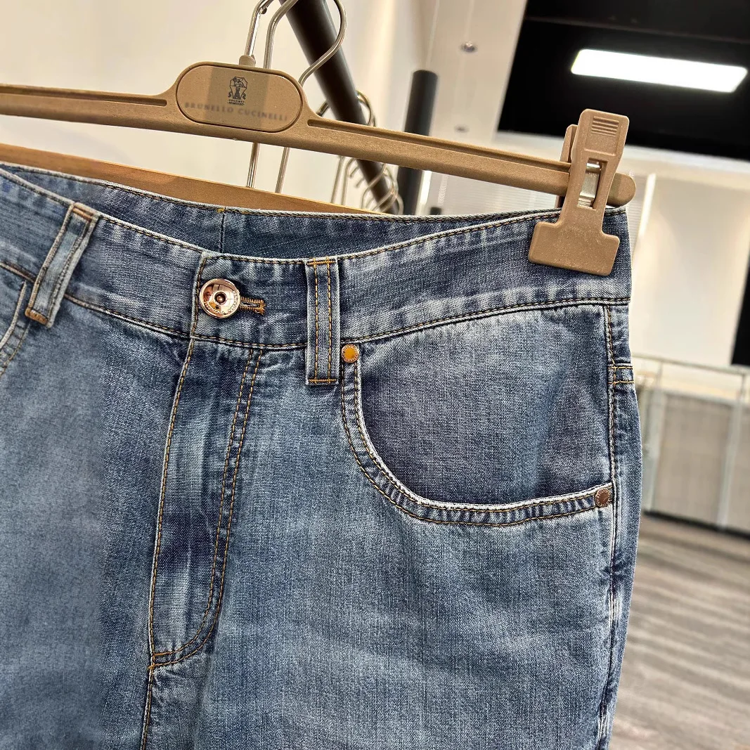 Jeans da donna a vita alta pantaloni larghi in denim a gamba dritta