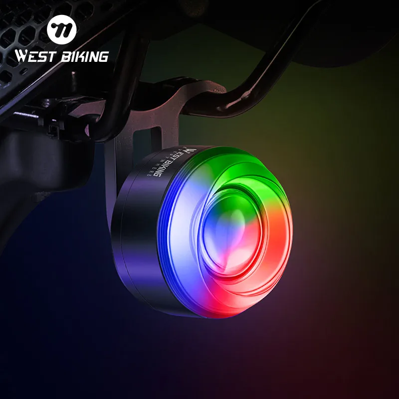 

WEST BIKING Smart Brake Sensor Bike Tail Light IPX4 Waterproof Type-C Charging Bicycle Colorful Rear Light Cycling Accessories