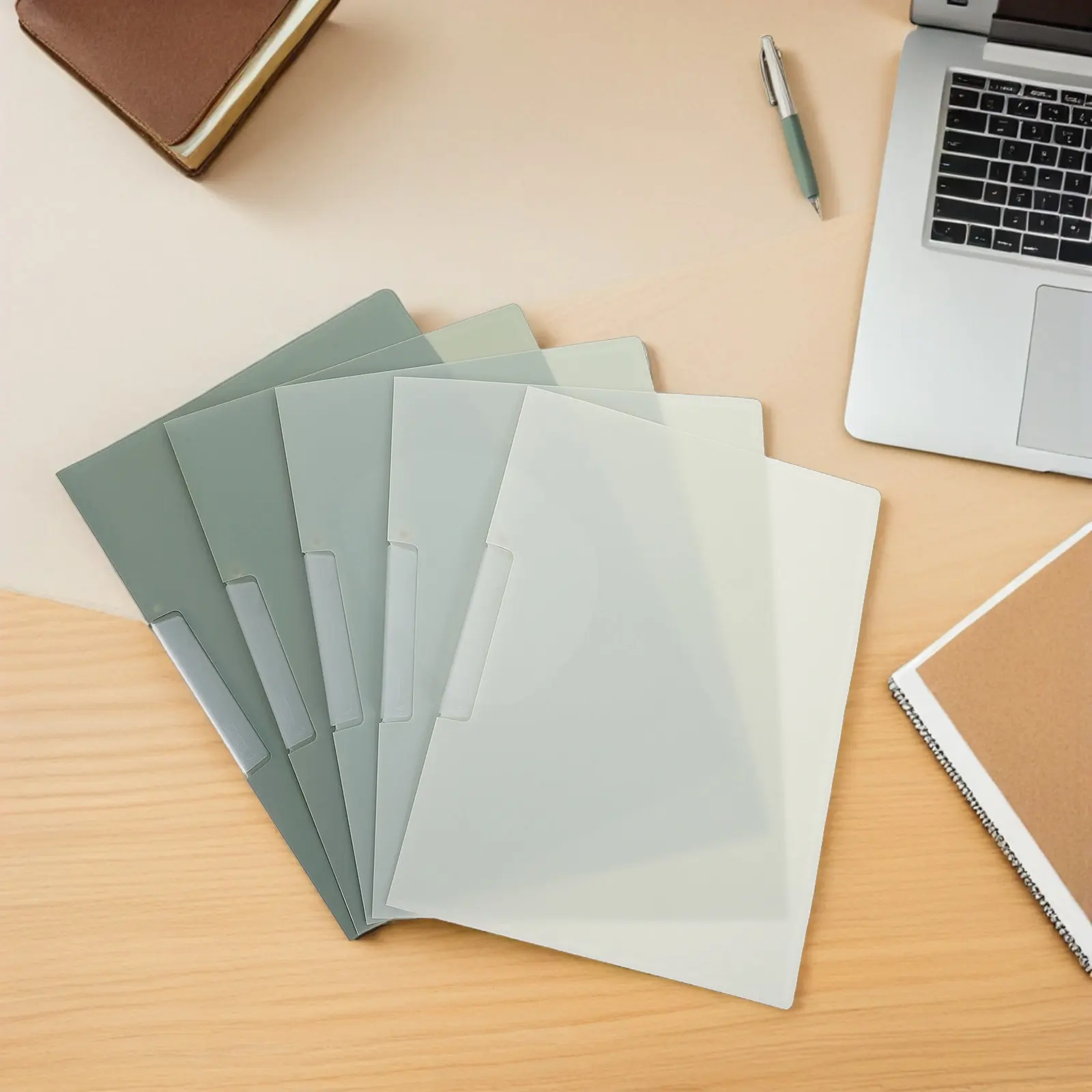 5Pcs Transparent Swing Clip Folders Plastic Report Covers Side Opening for A4 Letter Paper Large Capacity Document Organizer