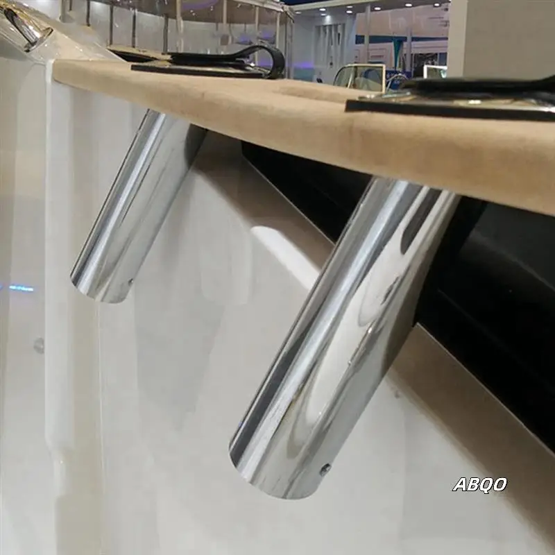 

2 Pieces Marine Stainless Steel Fishing Rod Holder Recessed 15 Degree With PVC Cover, Inner Tube And Washer