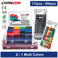 2:1 Heat Shrink Tube Kit Shrink tube 160-850pcs Polyolefin Wires Shrinking Wrap Tubes Insulation Heat-Shrink Pipe Assorted