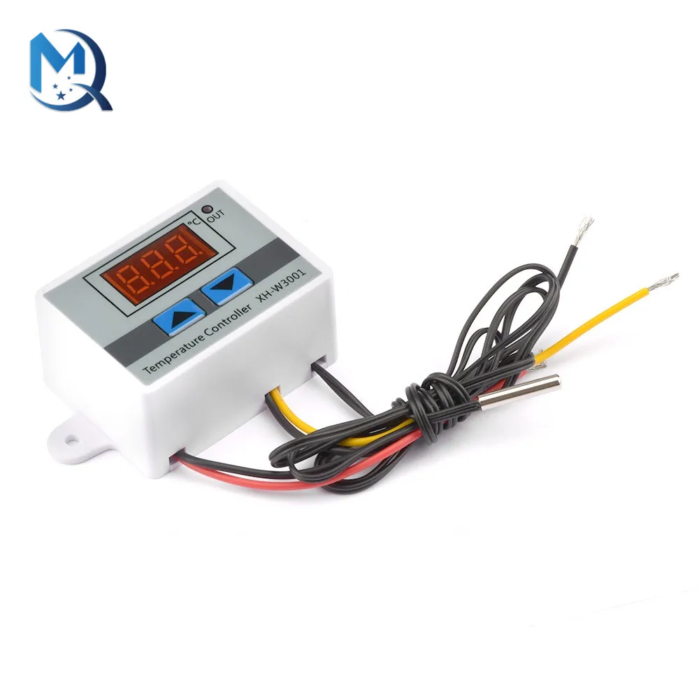 1-10Pcs 10A 12V 24V 220VAC Digital LED Temperature Controller XH-W3001 For Incubator Cooling Heating Switch ThermostatNTC Sensor