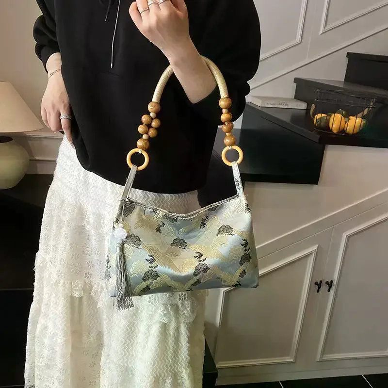 

Женские сумки через плечо в китайском стиле ретро; Новые сумки с вышивкой и украшением из кисточек