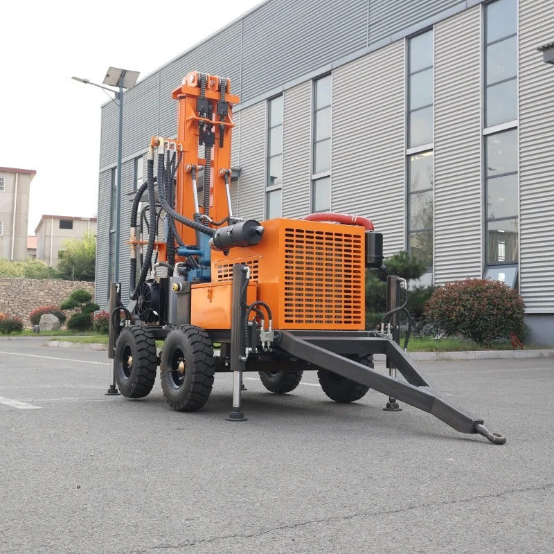 Customized 200M Deep Water Bore Wheel Crawler Diesel Hydraulic Portable Easy Relocation Water Well Drilling Machine