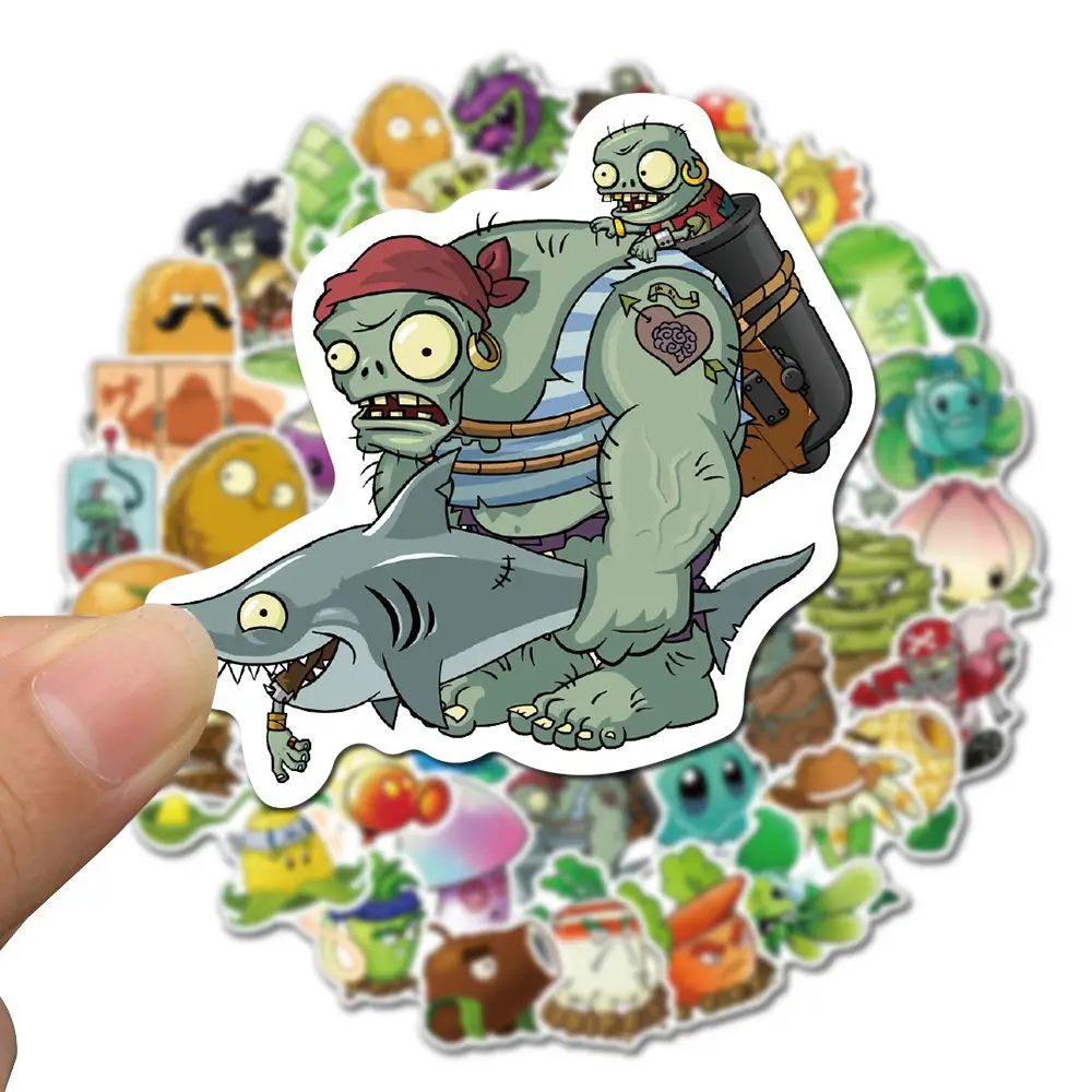 50 Non-repetitive Game Plants Vs. Zombies Series Stickers Mobile Phone Case Notebook Water Cup Decoration Stickers