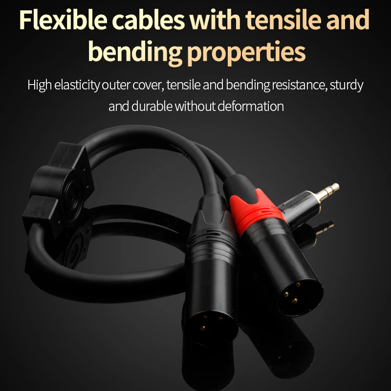 AUX 3.5mm to 2 XLR Male Female 3.5 Audio Cable 3Pin XLR for Microphone Speaker Amplifier Sound Cannon Balanced Analog Audio Cord