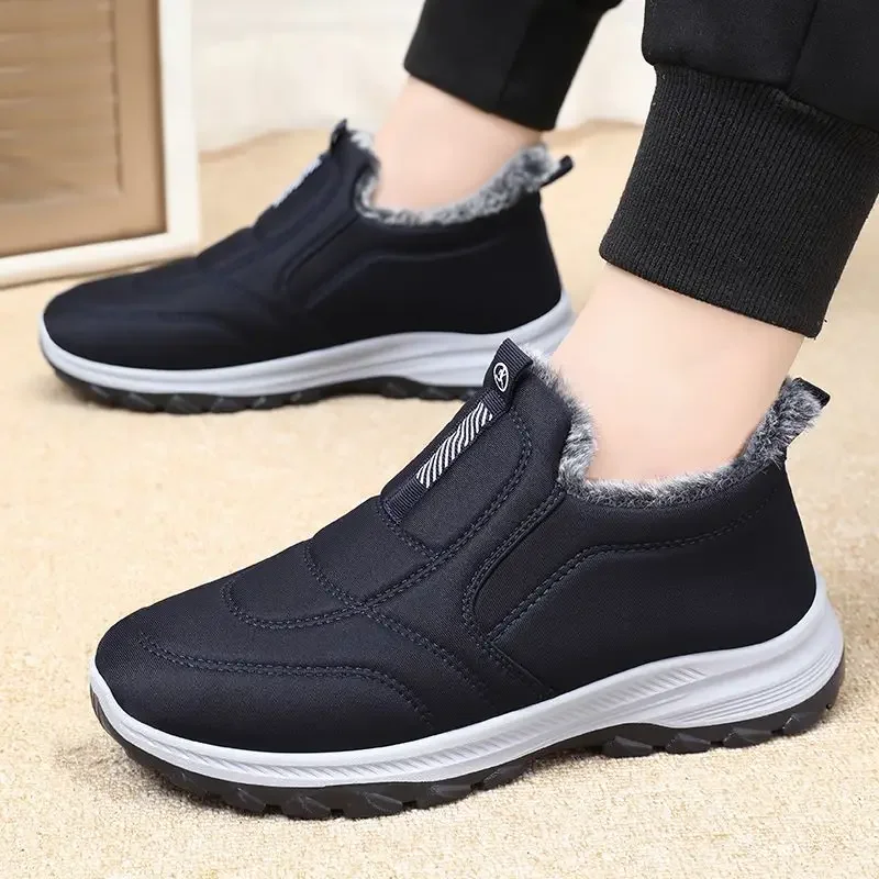 Winter Men's Snow Boots Non-slip Plush Fur Thick Cotton Shoes Male Female Couple Sneakers Oudoor Hiking Warm Boot