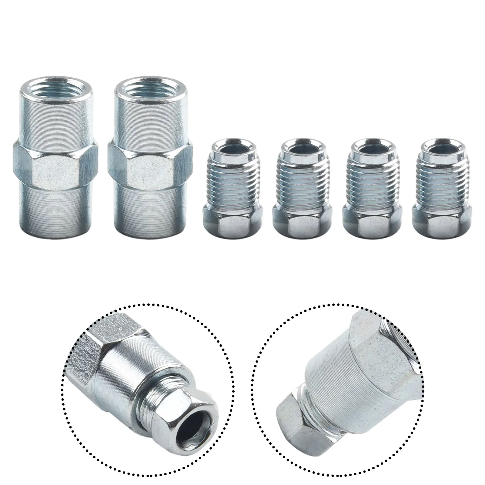 6pcs 10mm Brake Line Union Fittings Male Brake Nuts Short For Inverted Bell Mouth Of 3/16 Pipe 10mm X1mm Car Parts Accessories