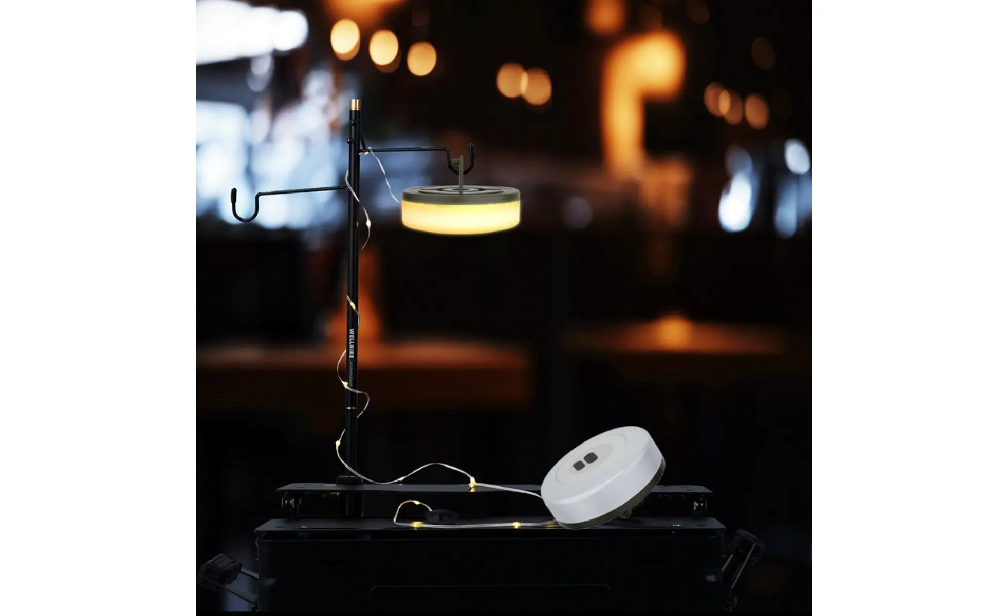 Retractable Luminous String Lamp Waterproof Retractable RGB String Lamp Hanging Tent Lamp Built-in Hook & Carabiner