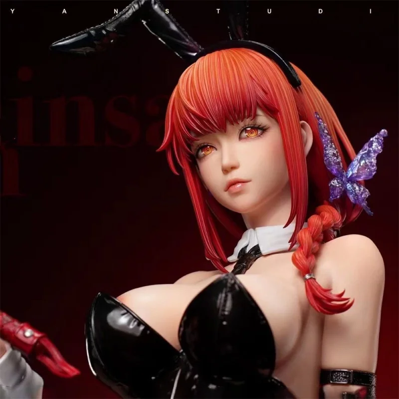 

YJ Chainsaw Man Makima Bunny Girl Figure 1 4 Scale Pvc Collectible Model Fishnet Stockings Desktop Ornament For Adult Men Gift