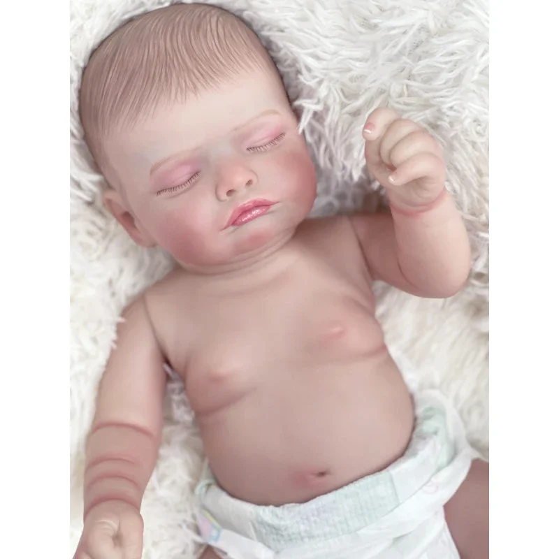 Rosalie Hand Paint Hair/Hand-Root Hair Full Vinyl Body Baby 18'' Multiple Layers Painting Lifelike Reborn Doll Visible Veins