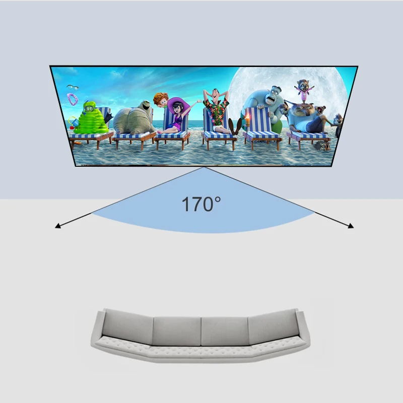 جديد 8K PET كريستال إطار ثابت شاشة عرض ALR CLR UST الضوء المحيط رفض لجهاز عرض رمي قصير للغاية 60-130 بوصة