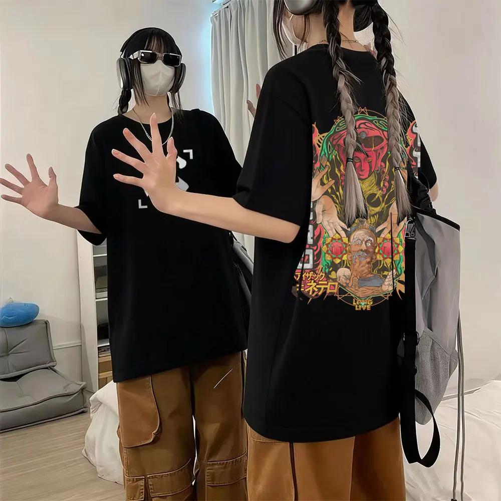 

Anime Hunter X Hunter T Shirts Aizakku Netero Print Tshirt Men Women Soft Cotton Casual Manga T-shirt Male Vintage Short Sleeve