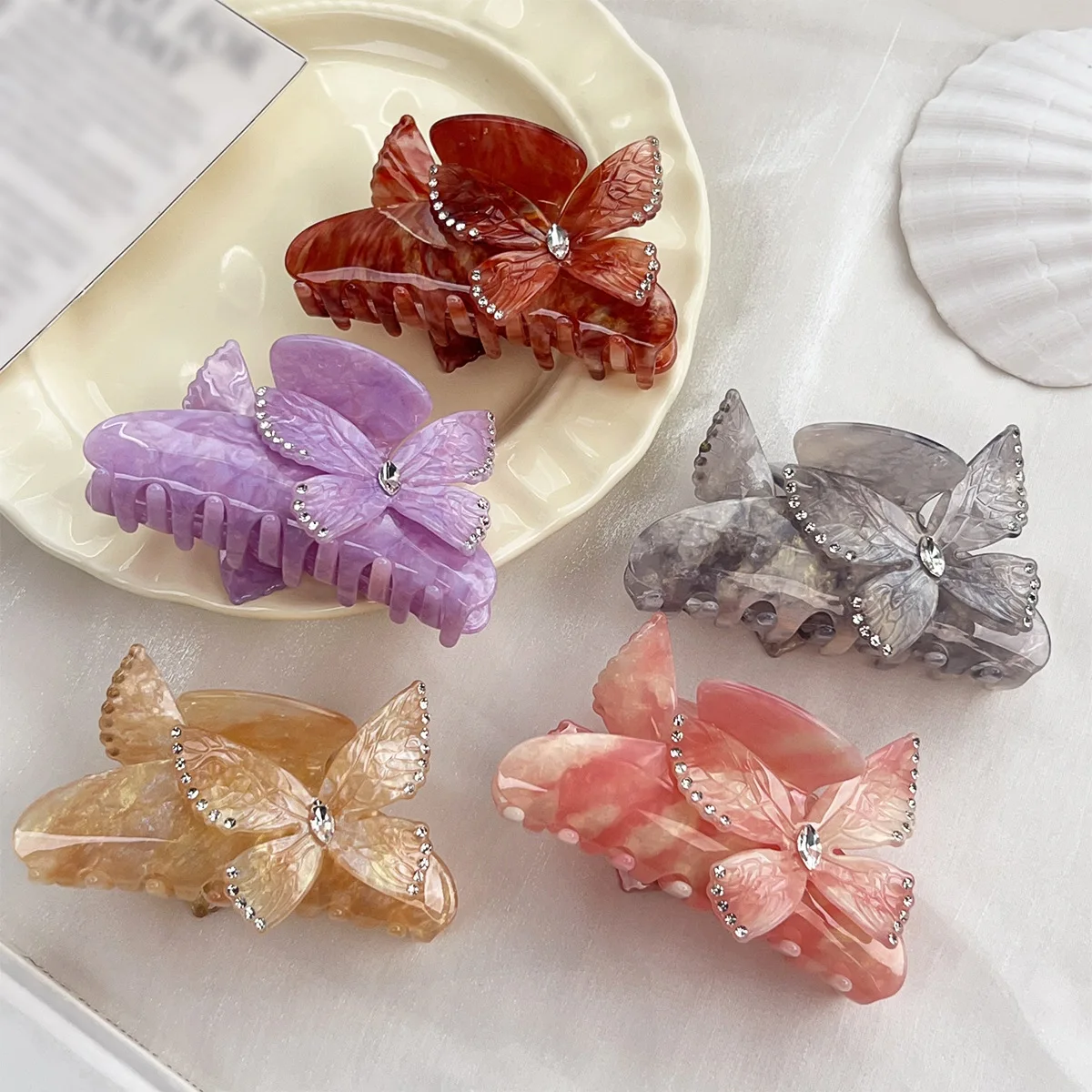 

Flower Hair Clip, Spring/summer Gradient Candy-colored Hair Clip, Sweet and Elegant Hair Ornament for Women.