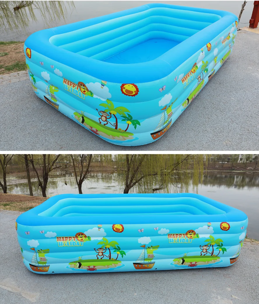 حمام سباحة للأطفال مطبوع بطبقتين مع قاعدة فقاعية #3