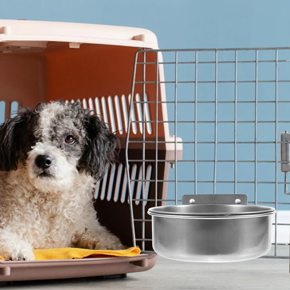 Pet Bowl Dog Food Utensils Stainless Steel Cage Hanging Fixed Basin Convenient Cat Supply Kitten Wear-resistant Anti-overturn