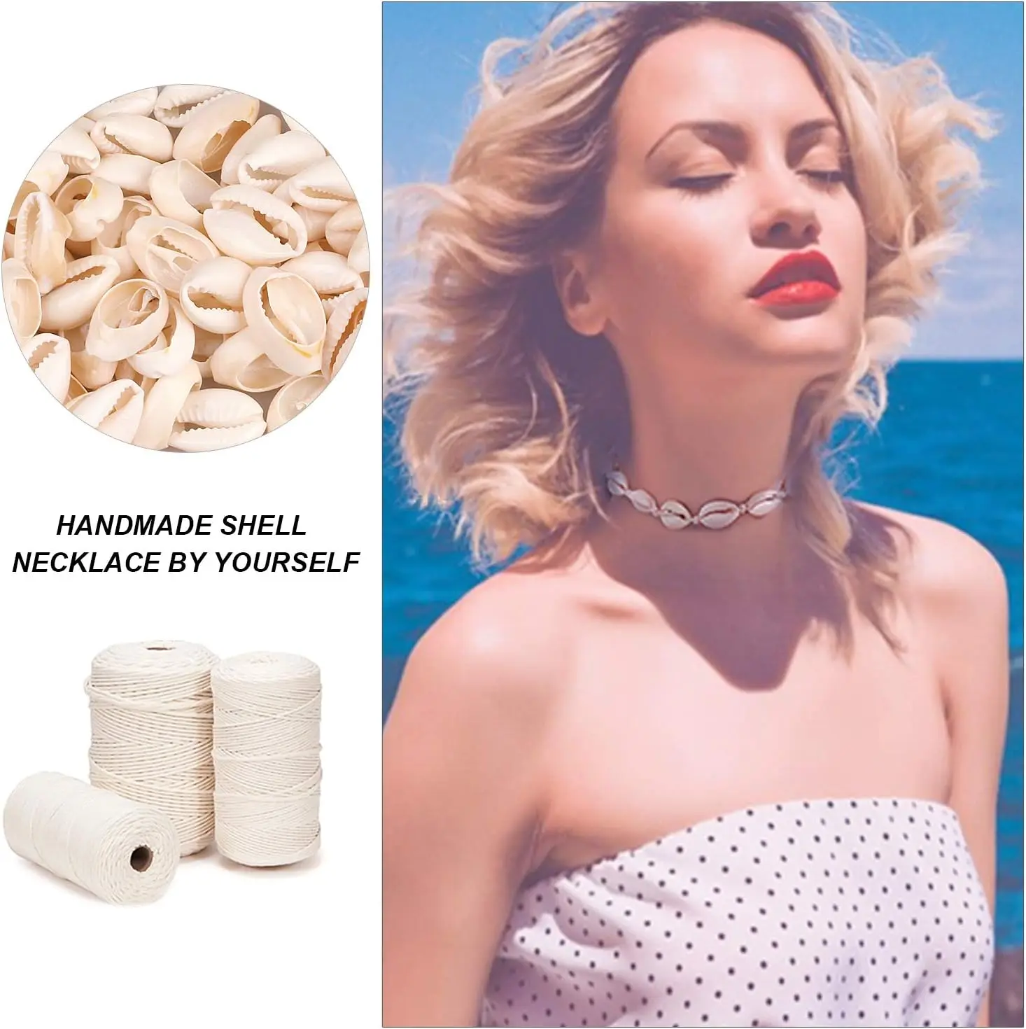 Natural Drilled Cowrie Shells DIY Jewelry Making Beads For Necklace Bracelet Earring Craft Accessories