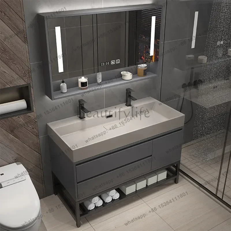 Light luxury nano rock integrated basin bathroom cabinet combined toilet washbasin washstand cabinet
