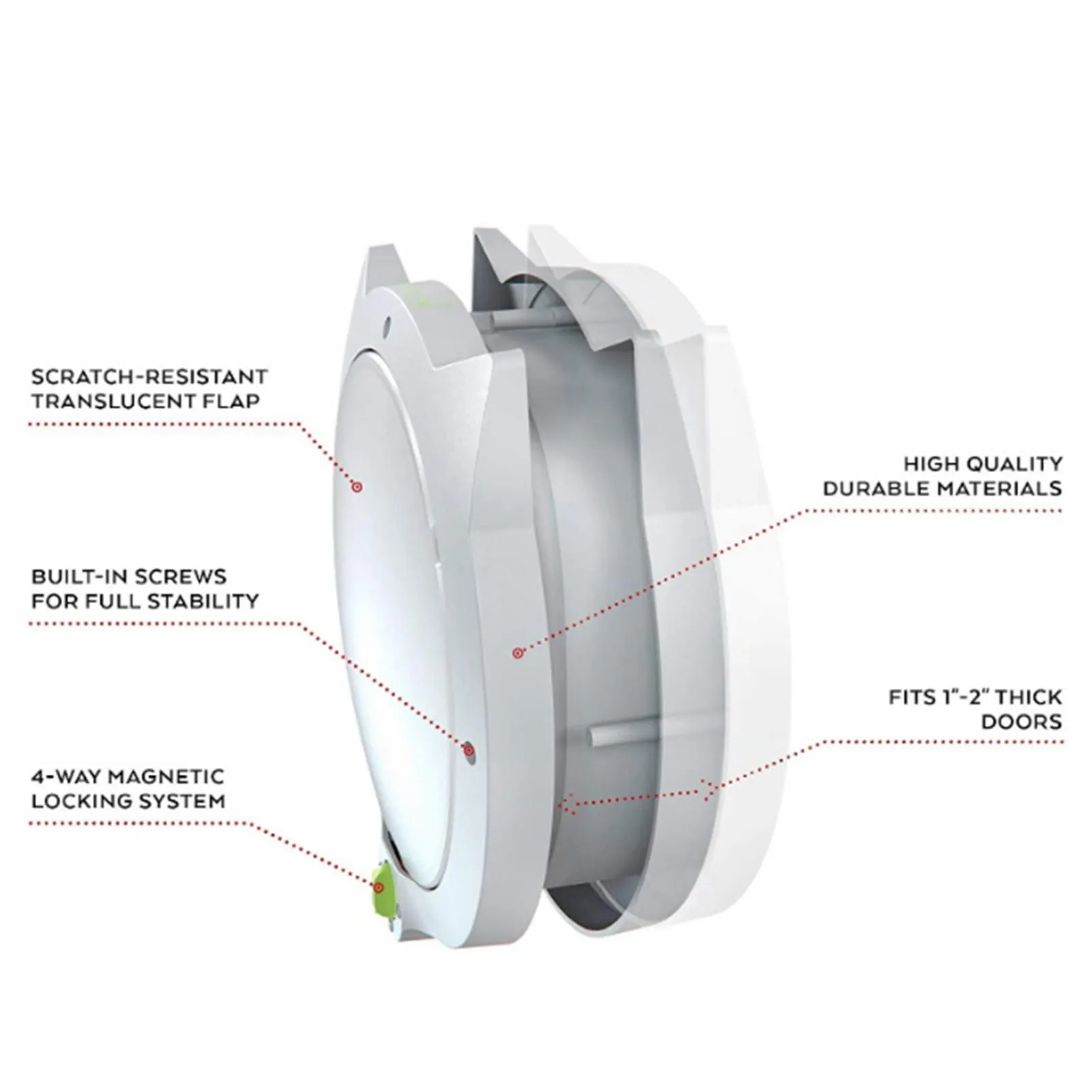 Porte magnétique à rabat pour chat, 4 modes de verrouillage, plastique sûr, automatique, intérieur, extérieur, noir