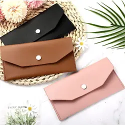 Envelope Wallet PU Leather Cash Envelope Wallet Classic Fashion Long Women's Wallet Ferrule Name Card Holder Gift