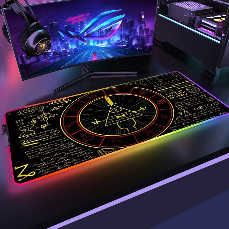

40x90CM RGB Gravity Fall Gaming Play Mats Mousepad Anime Cartoon XXL Gamer Mouse Pad Keyboard Desk Computer PC Mat Notbook Pads