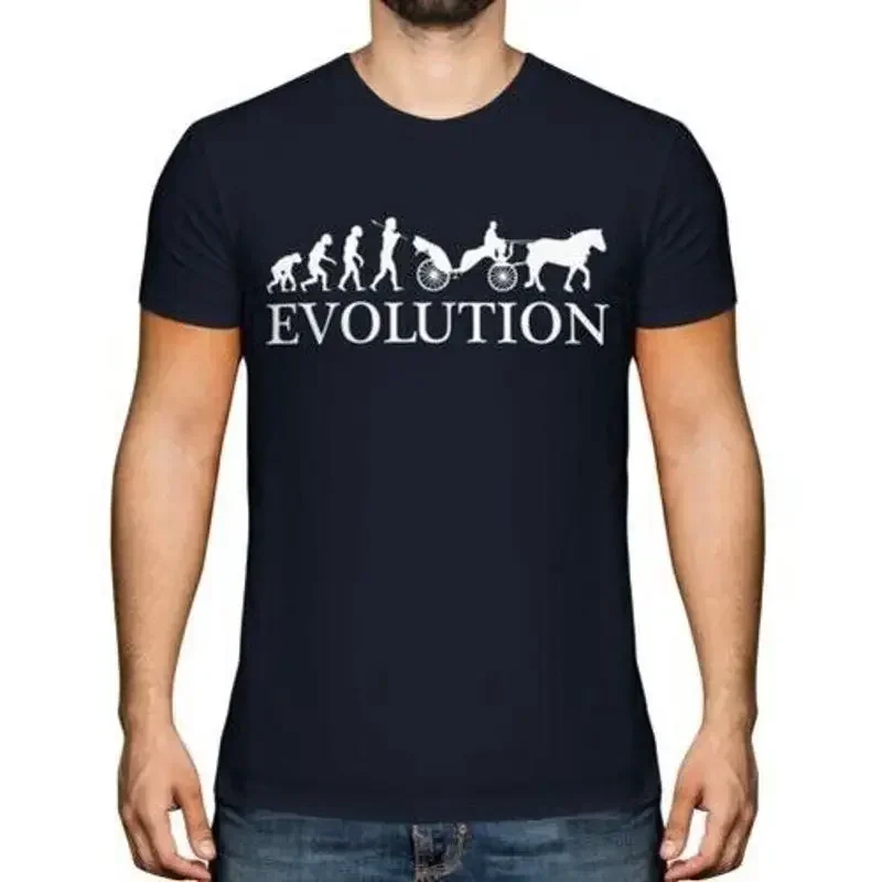 CARRIAGE EVOLUTION OF MAN MENS T-SHIRT TEE TOP GIFT HORSE TRADITIONAL