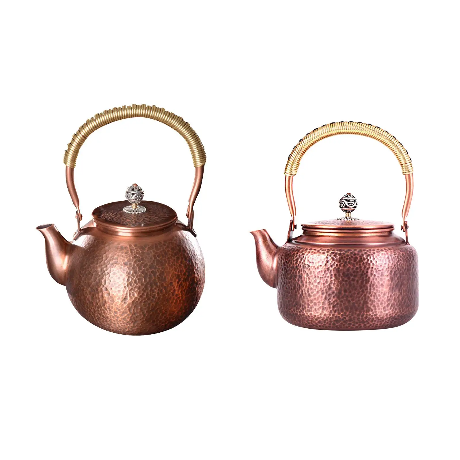 

Hammered Copper Tea Pot Kung Fu Teapot Chinese Traditional Teapot Retro Tea Kettle Hot Water Kettle for Outdoor Camping Home