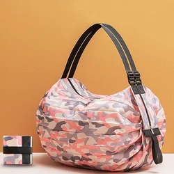 Foldable Storage Bag With Handle Portable Travel Camouflage Handbags Large Capacity Shopping Bag