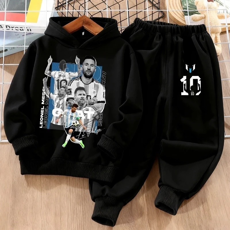 

2pcs CR7 Children Tracksuit Set Anime Football Star Ronaldos Hoodies Pants Thickened Sweatshirt Sweatpants Suit Kids Clothes New