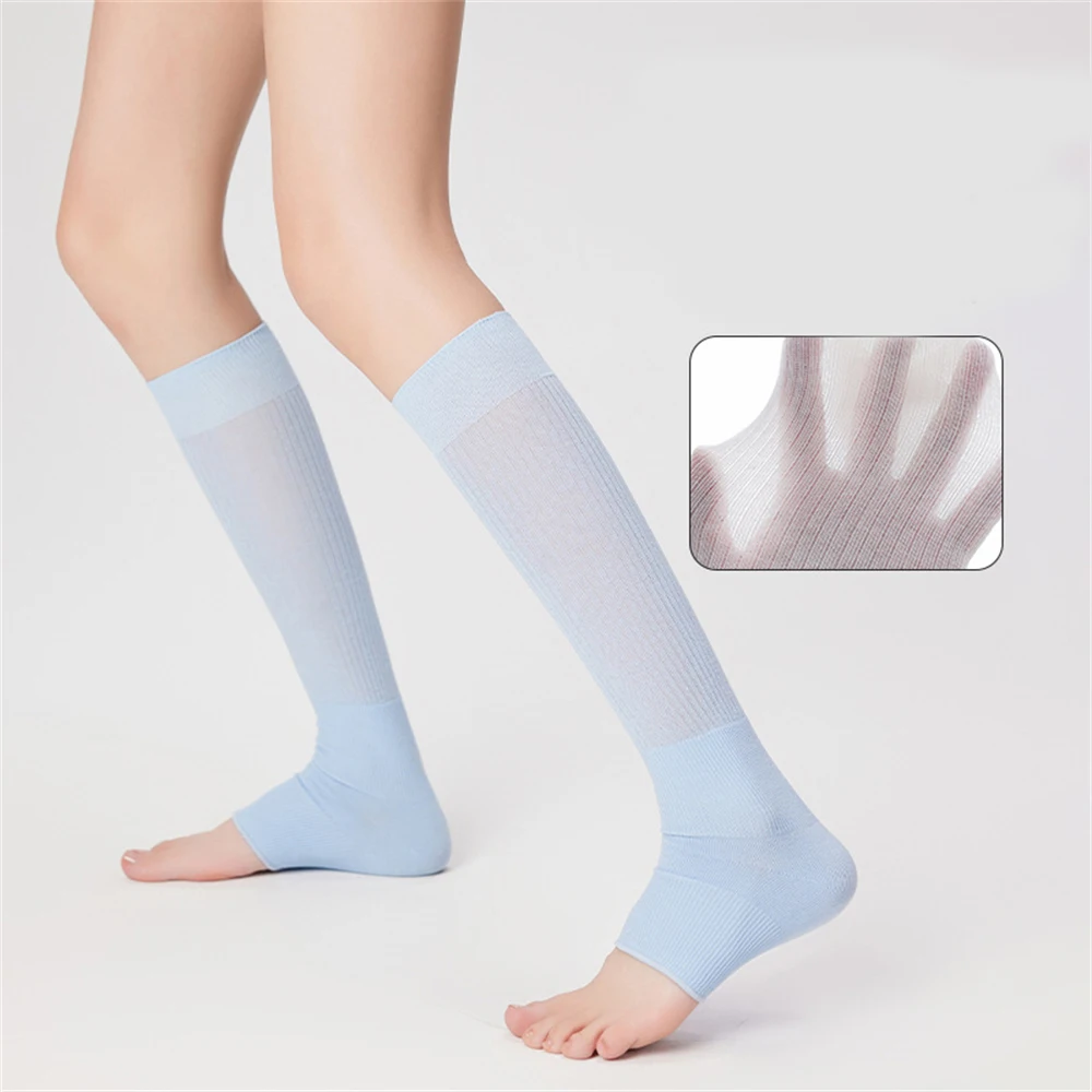 Spring Summer Casual Long-tube Pile Socks Women Japanese Girl Style All-match Solid Color Vertical Stripes Thin Leg Covers Gifts