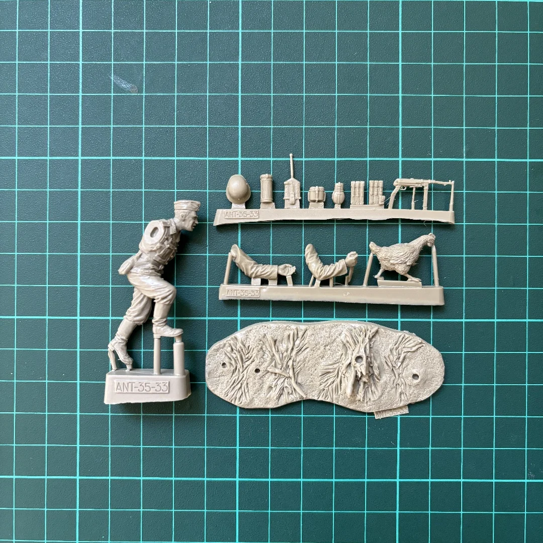 Kit de figurines en résine non peintes, thème militaire, infanterie allemande avec poulet non assemblé et non peint GK, 1/35