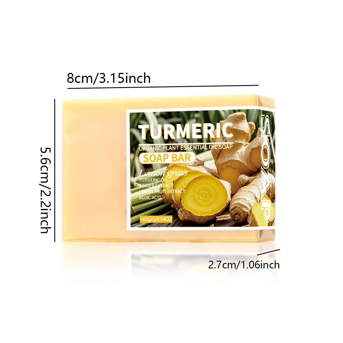 Мыло с эфирным маслом куркумы, 140 г, мыло ручной работы с эфирным маслом лимона, подходит для мытья лица и купания всего тела, ежедневно