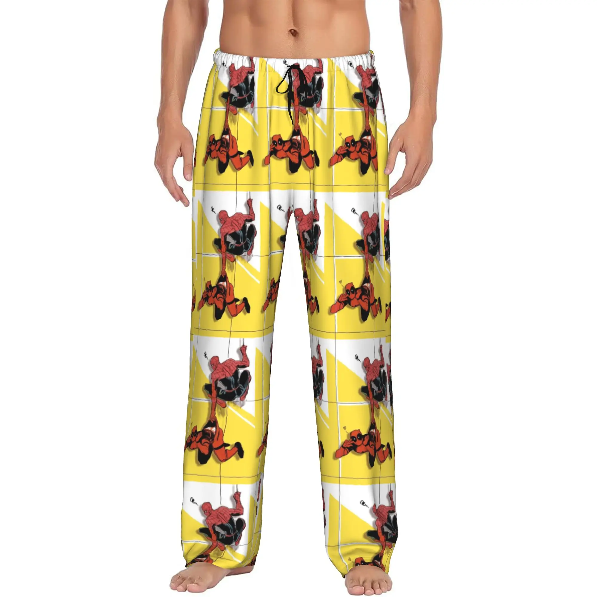

Custom D-Deadpool Manga Pajama Pants Sleepwear Men's Elastic Waistband Sleep Lounge Bottoms with Pockets