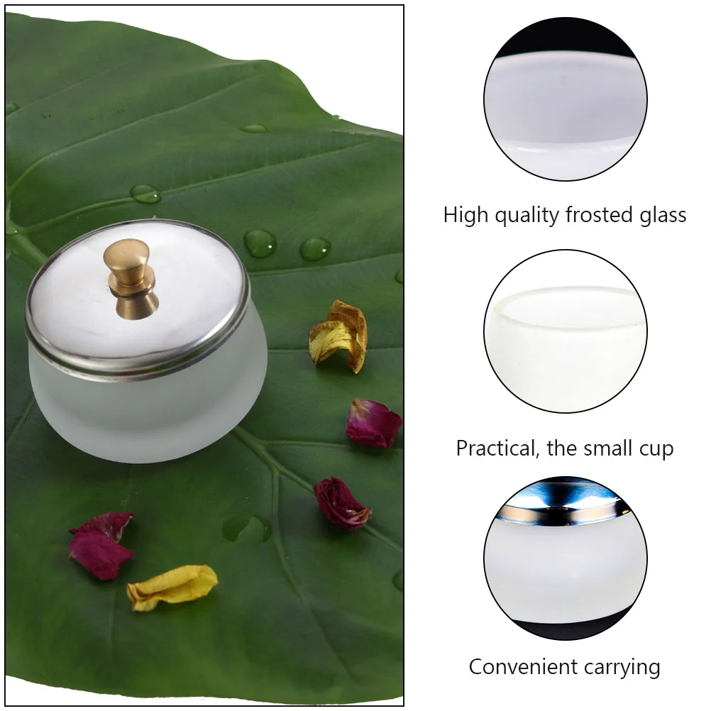 1 szt. Matowy kryształowy szklany okrągły pojemnik na płyn do usuwania lakieru do paznokci, pojemnik na płyn do paznokci, akcesoria do czyszczenia manicure