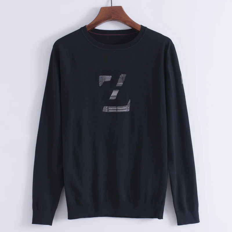 

Мужской вязаный свитер приталенного кроя, круглый, не модный, Bla Tead, с вышивкой букв, базовый слой, тонкий длинный топ Sve Crew Ne