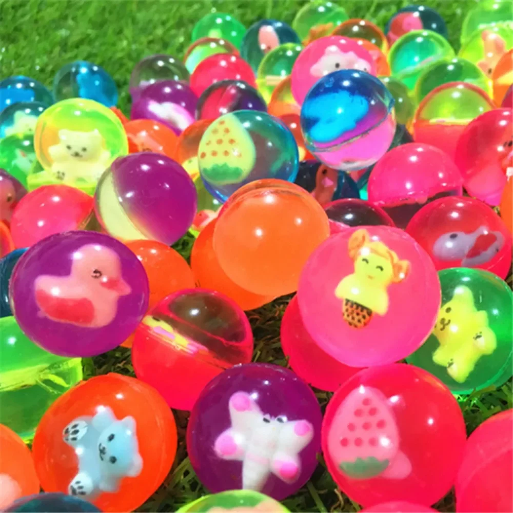 20Pcs Glitter Bounce Balls Bouncing Rubber Balls Toy Children\'s Fun Elastic Ball Indoor Play Toys Kids Sports Toys Birthday Gift