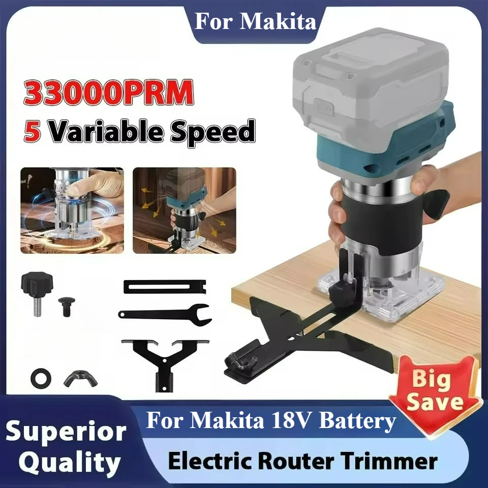 

For Makita DRT50Z 30000RPM Brushless Cordless Laminate Trimmer 18V Carpenter Lithium Tools DRT50ZJX9 Electric Trimmer Woodworker