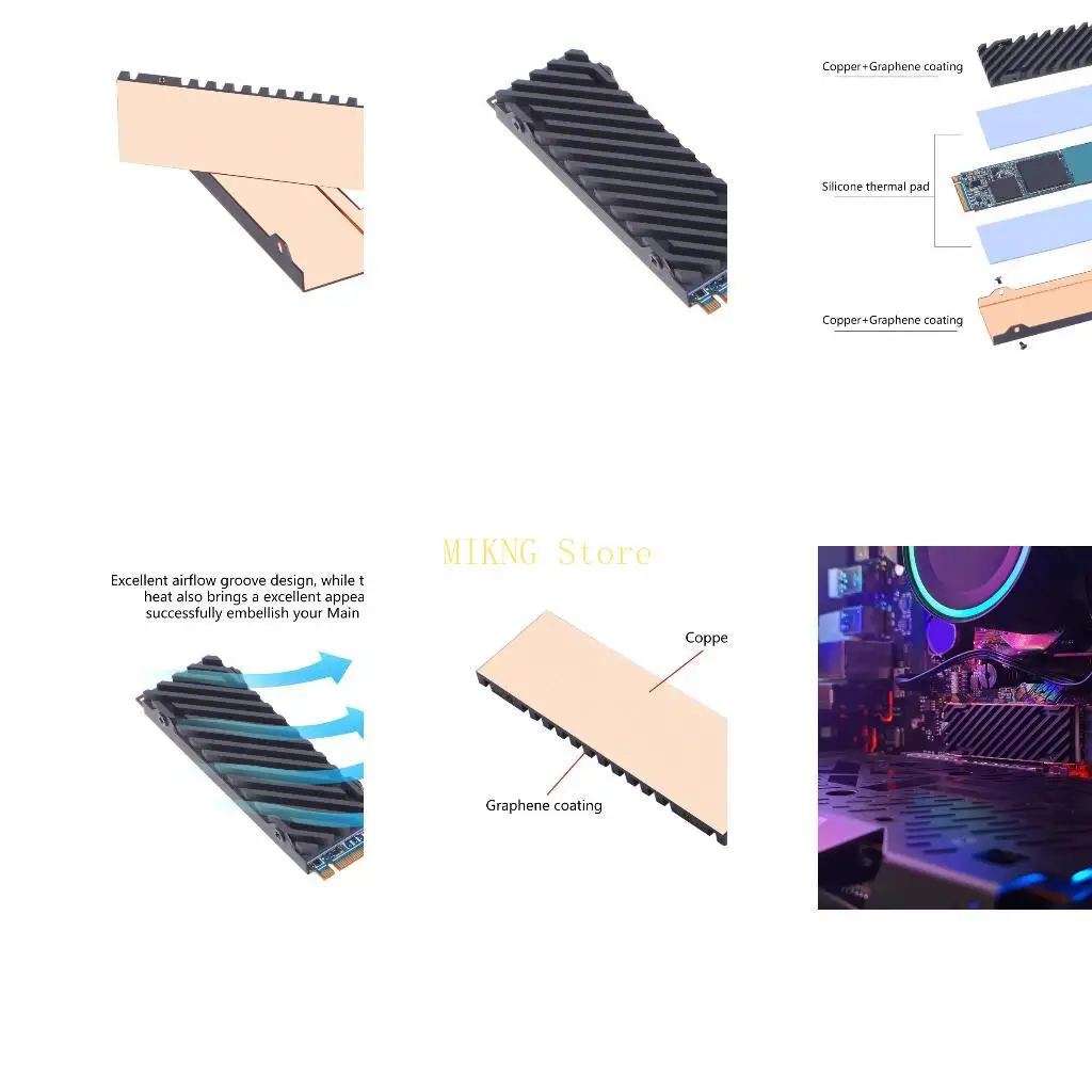 

Copper Cooling Heat Sink for M.2 NGFF PCI-E NVME SSD Heatsink best sale