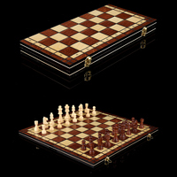 3 in 1 Chess Board Game Wooden Chess Set Educational Portable International Chess Game Foldable Chess Board Set for Kids Adults