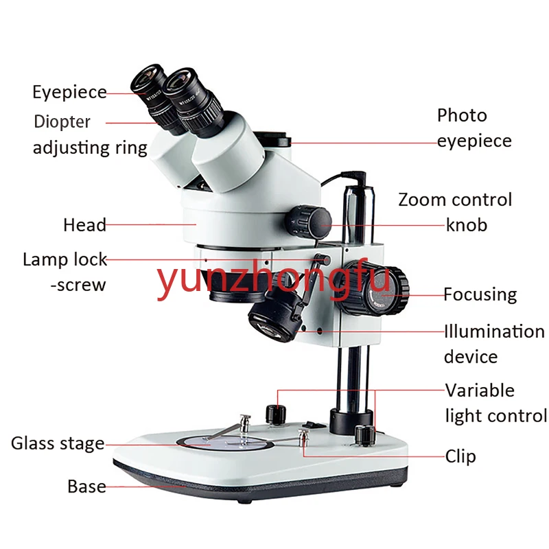 Factory 7X-45X Hd 13Mp Camera With Light Source Trinocular Stereo Eye Microscope