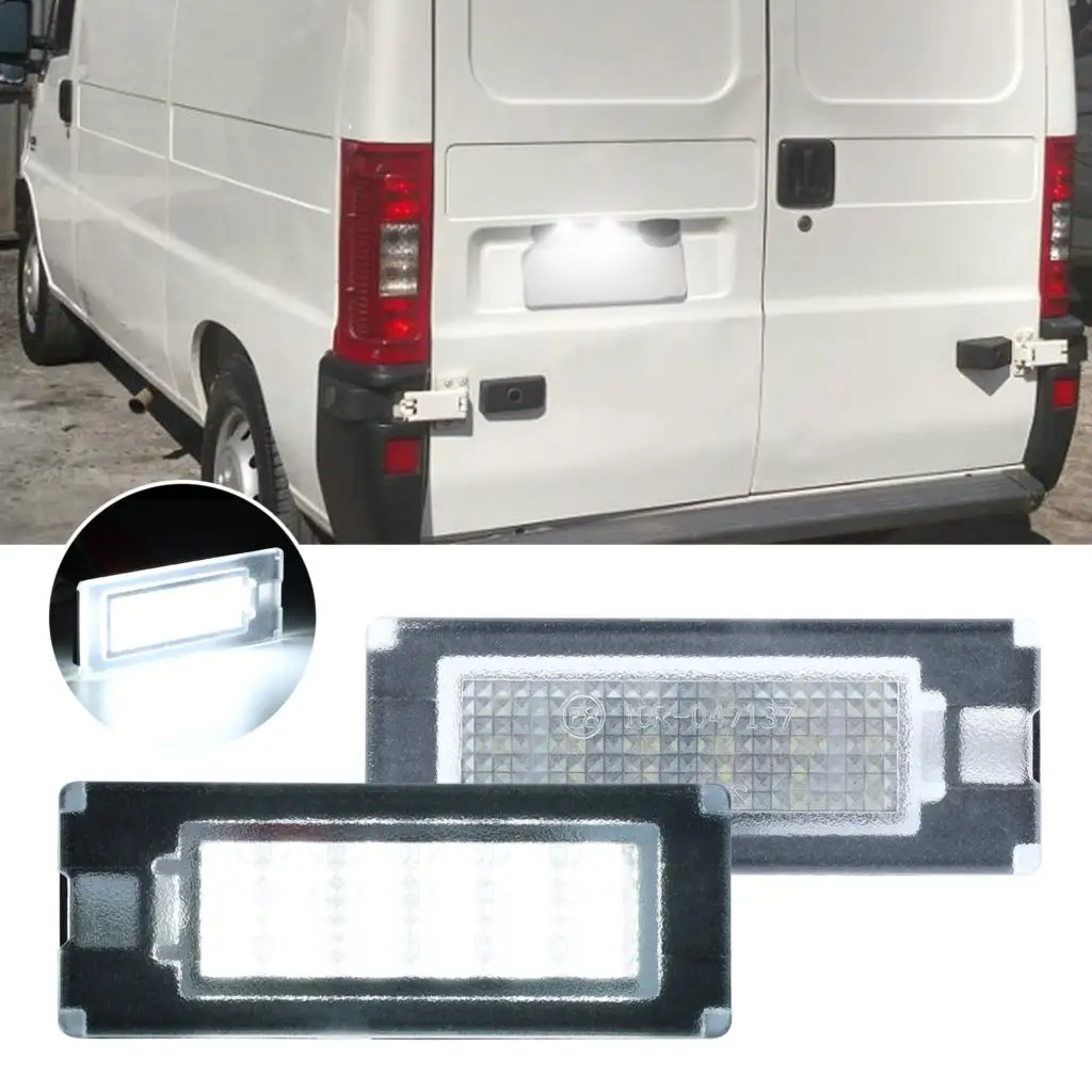 

18LED подсветка для номерного знака автомобиля Fiat Ducato Citroen Jumper Peugeot Boxer, белые лампы, подсветка для номерного знака автомобиля