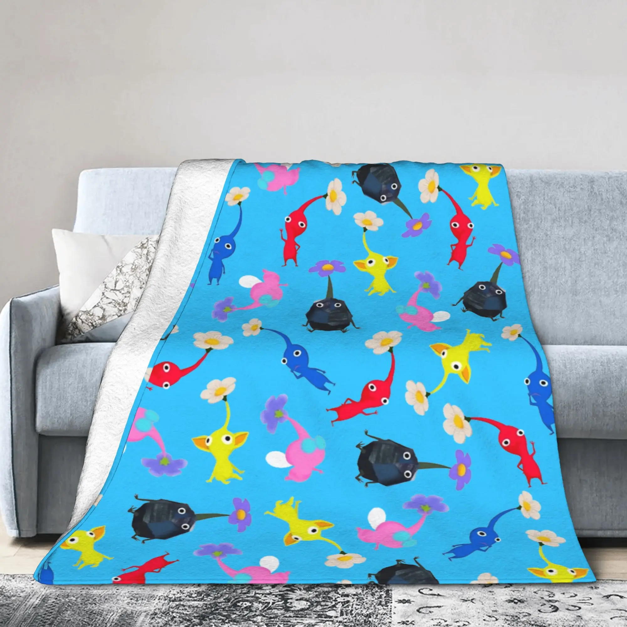 Pikmins Games Blanket  Flannel Throw Blankets Bedding Couch Portable Soft Warm Bedsprea,