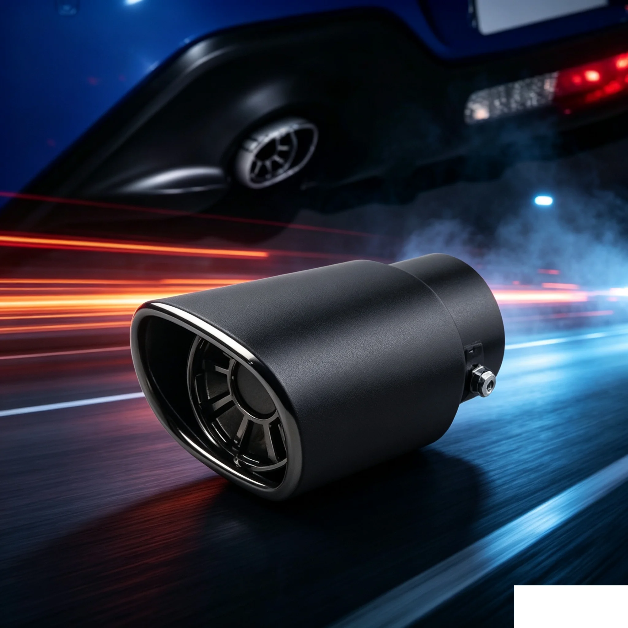 Automotive Stainless Steel Single Outlet Square Window Decoration Modified Tail Throat Silver Black Tail Exhaust Pipe