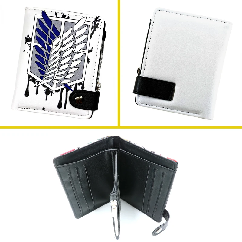 Anime AOT Kurze Geldbörse Bifold PU-Leder Geldbörse mit Münzfach als Geschenk – Detail 4
