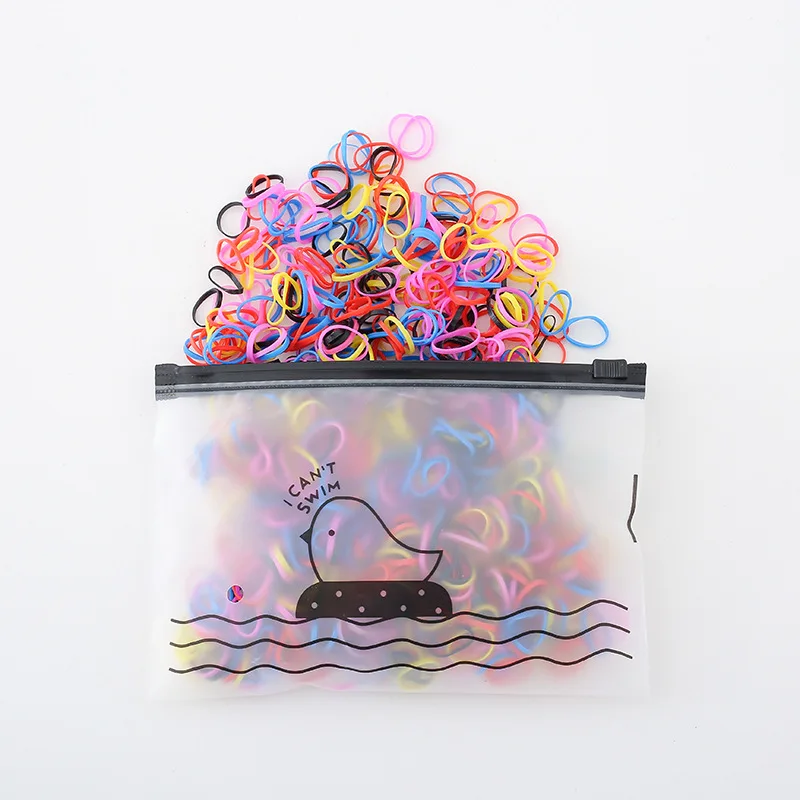 500pcs Korean Version Children\'s Hair Rubber Band Girls Baby Disposable Hair Rope Small Fresh Headband Kids Hair Accessories